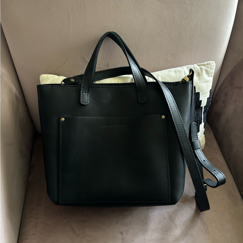 Portland Leather Black Tote Bag